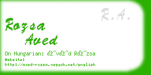 rozsa aved business card